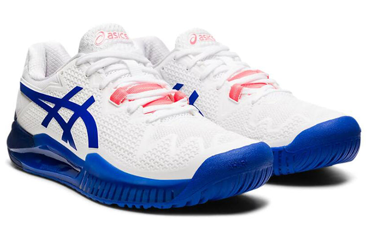 (WMNS) ASICS Gel Resolution 8 Wide 'White Lapis Lazuli Blue' 1042A097-107
