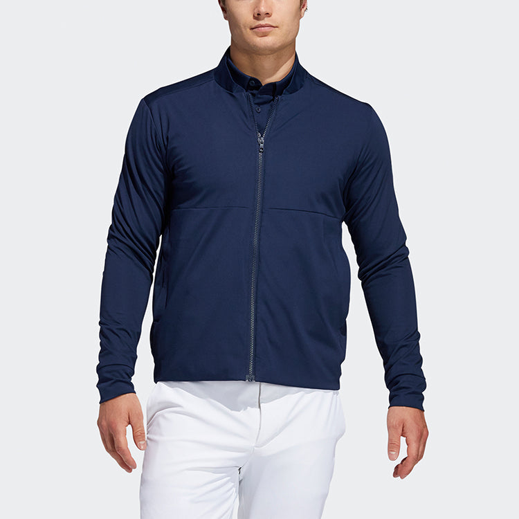 adidas Wind P Heat Jk Golf Athleisure Casual Sports Baseball Collar Jacket Navy Blue FS6975