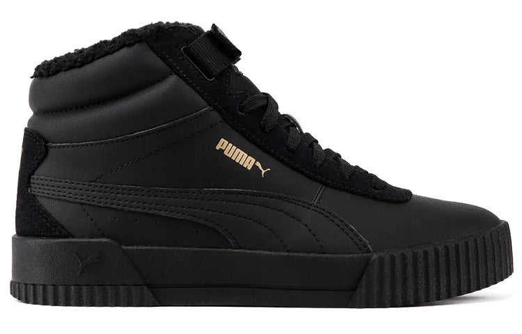(WMNS) PUMA Carina Mid Wtr Fur 'Black Gold' 380254-01