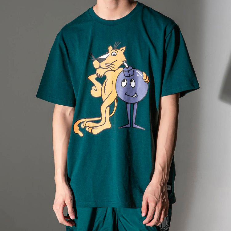 PUMA x The Hundreds Tee Printing Round Neck Short Sleeve Green 596750-38