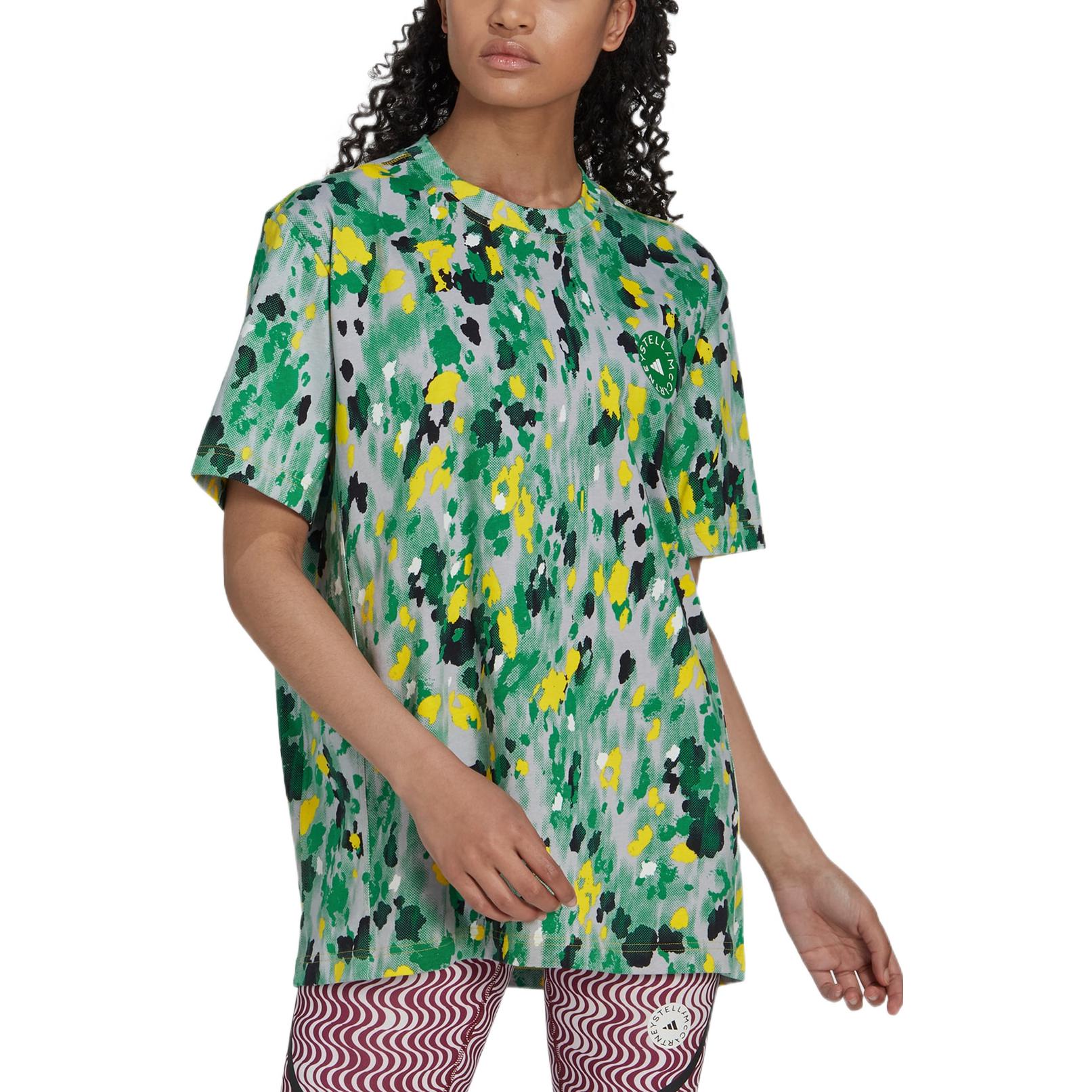 (WMNS) adidas by Stella McCartney Graphic T-Shirt Asia Sizing 'Green White' HI6066