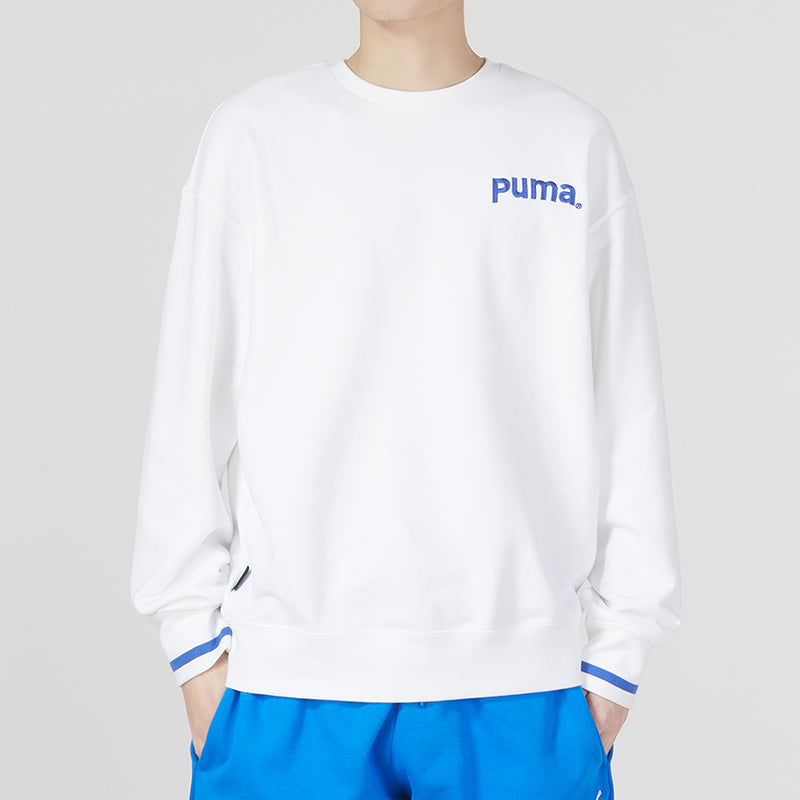 PUMA Team Crew Tr Logo Long Sleeve Sweater 'White' 620614-02
