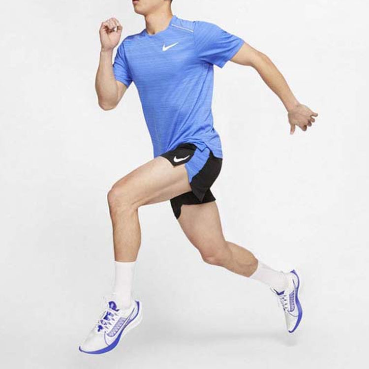 Nike Dri-Fit Miler Running Short Sleeve Blue AJ7566-402