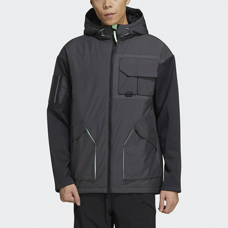 adidas Urban Pad Jkt Outdoor Sport Reflective Jacket Men Black GV3518