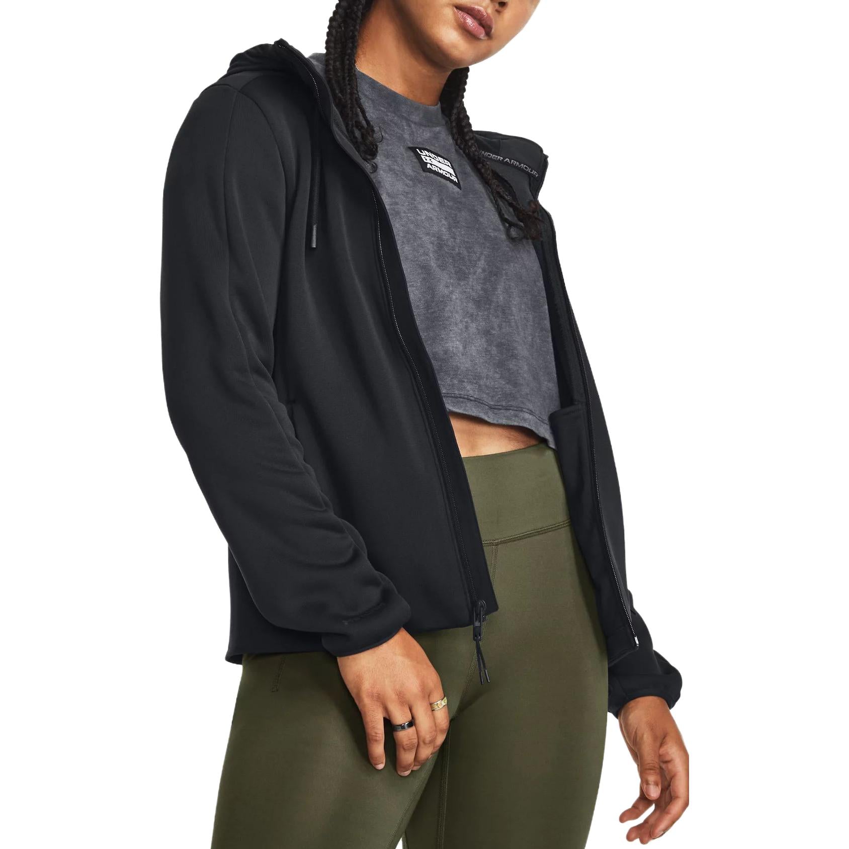 (WMNS) Under Armour Essential Jacket 'Black White' 1378850011