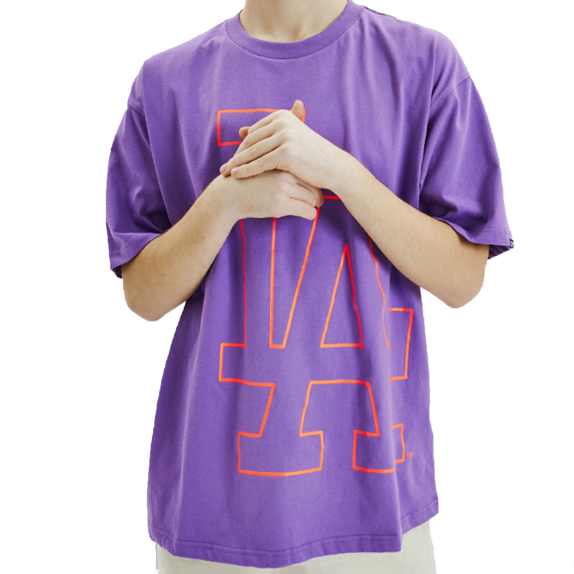 MLB Los Angeles Dodgers Large Logo Printing Short Sleeve Unisex Purple 31TSU1031-07V