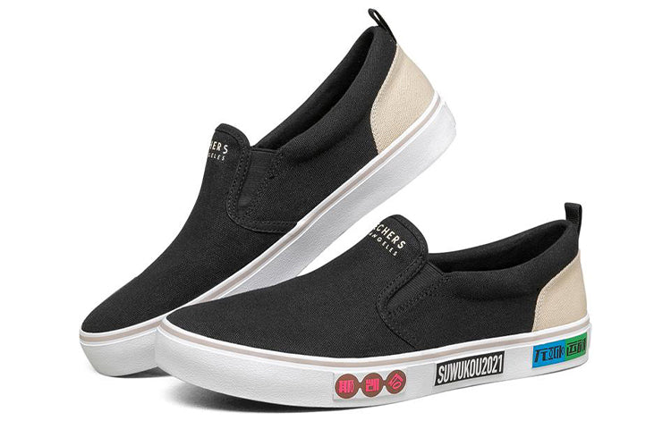 (WMNS) Skechers V'lites Canvas Shoes Black 66666346-BLK