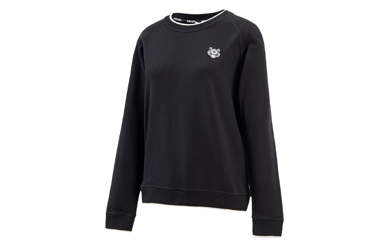 (WMNS) KENZO Cotton Round Neck Long Sleeves Hoodie Black F762SW796952-99