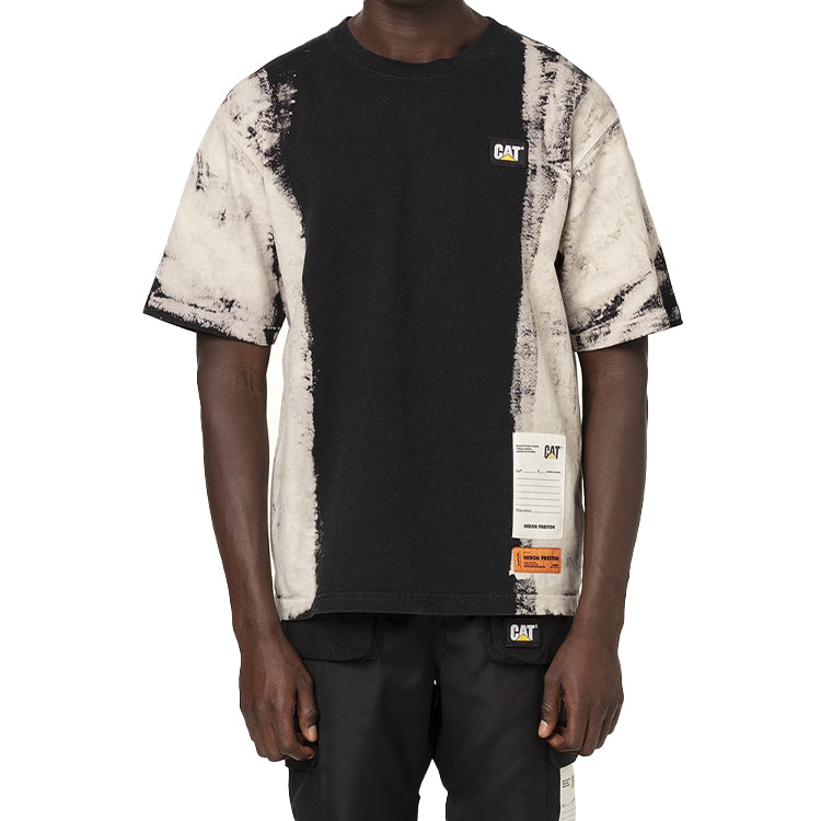 Men's HERON PRESTON X Caterpillar S/S Short Sleeve Printing Short Sleeve Black White T-Shirt HMAA019F20JER0051201