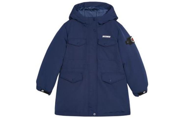 (GS) Skechers Logo Printed Long Down Jacket 'Multi-Color' L421G116