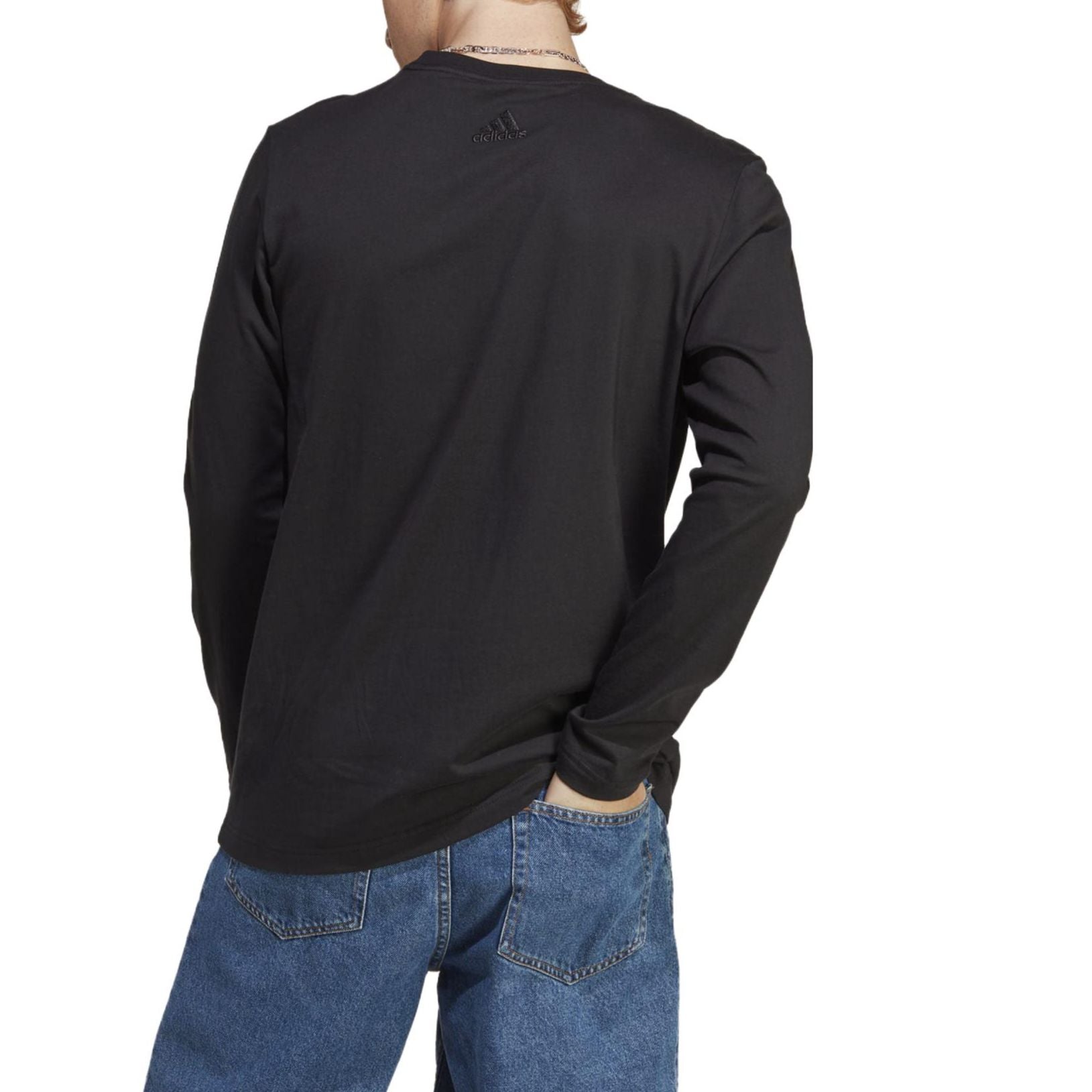 adidas Essentials Long Sleeve T-Shirts 'Black White' IC9308