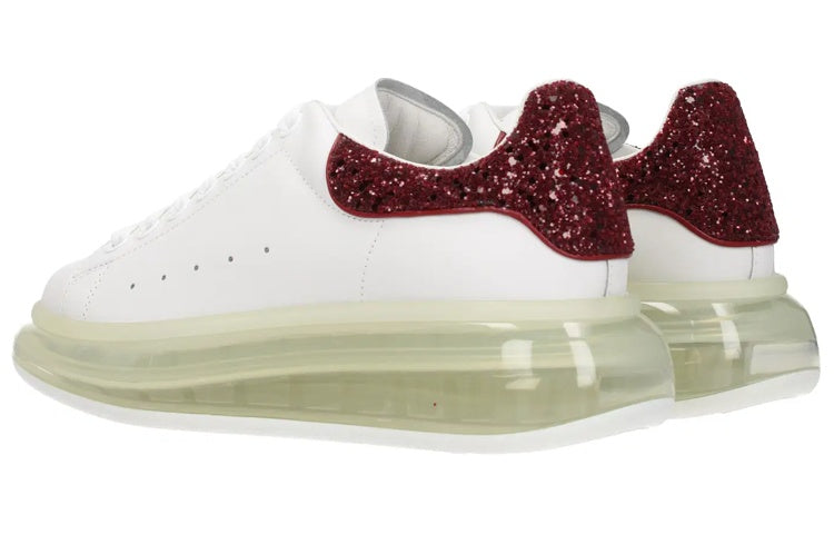 (WMNS) Alexander McQueen Clear Sole Oversized Sneaker 'White Burgundy Sequins' 621718WHZ429726