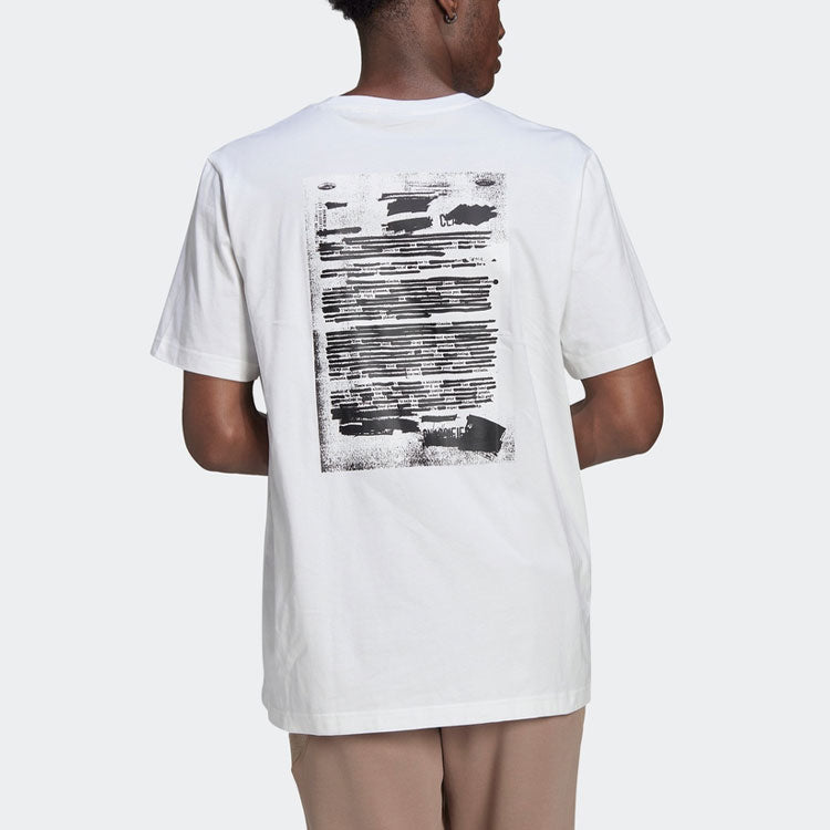 adidas originals SS22 Casual Back Printing Round Neck Short Sleeve White HC2776