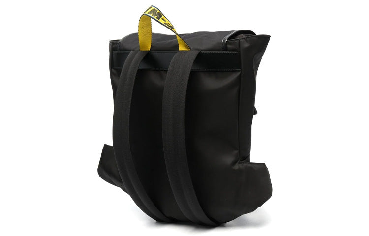 Men's Off-White 21 logo Printing Series Functional backpack schoolbag Black OMNB036S21FAB0011001