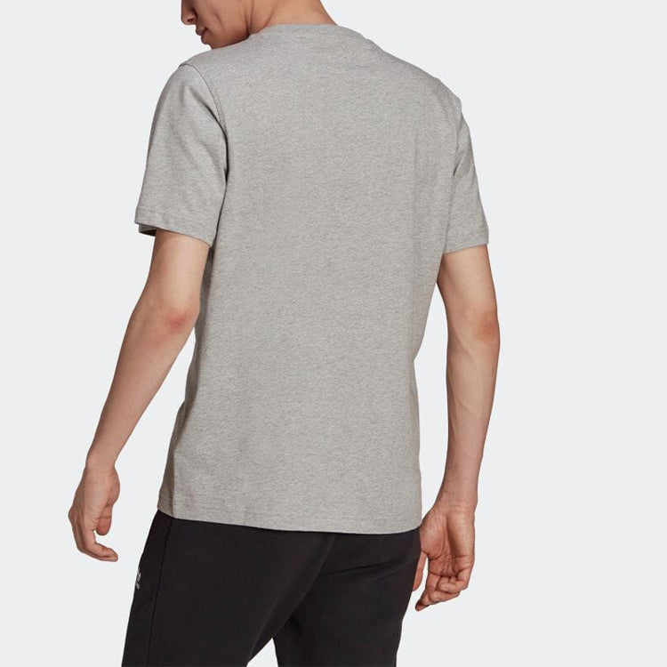 Men's adidas originals Logo Alphabet Printing Round Neck Short Sleeve Japanese Version Gray T-Shirt H06643