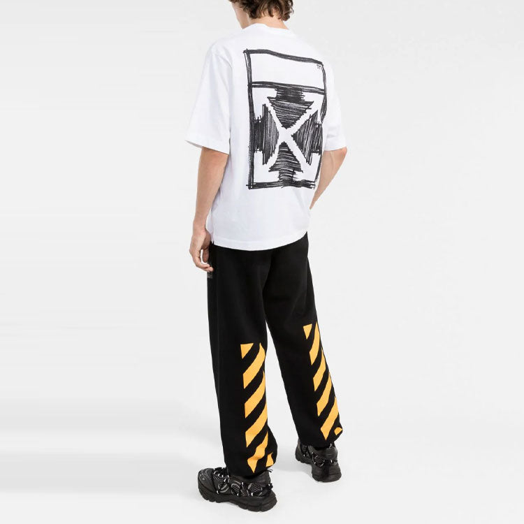 Off-White FW21 Arrow Cotton Round Neck Short Sleeve Slim Fit Version White OMAA119F21JER0220110