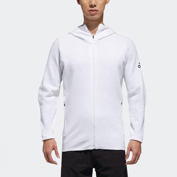 adidas Casual Sports Windproof Long Sleeves Hooded Jacket White DM1382