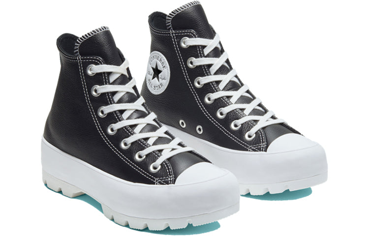 (WMNS) Converse Chuck Taylor All Star Lugged Leather High 'Black White' 567164C