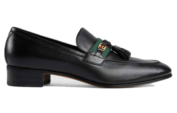 Gucci Interlocking G Tassel Leather Loafers 'Black' 624720-1W610-1066