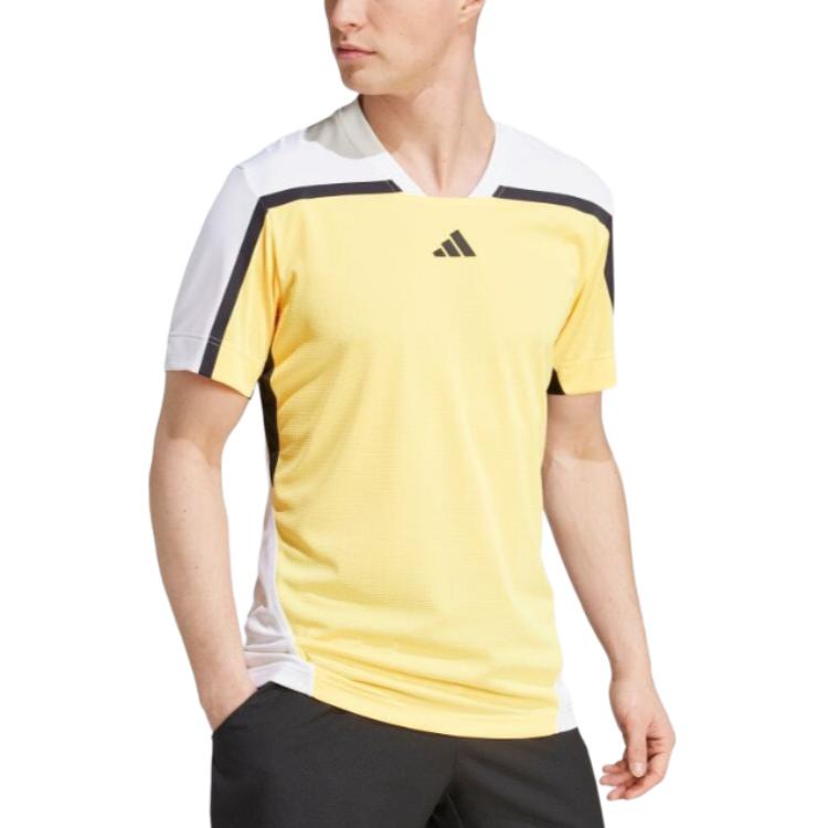 adidas Tennis HEAT.RDY Pro FreeLift T-shirt Asia Sizing 'Yellow White' IS8966