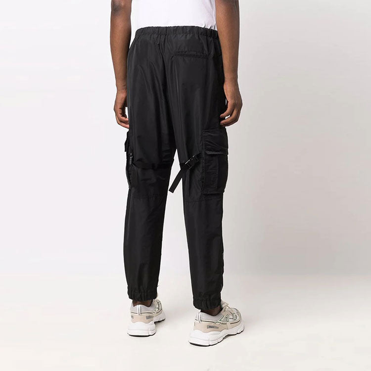 Men's Off-White FW21 Solid Color Cargo Functional Casual Pants/Trousers Black OMCF004F21FAB0021010