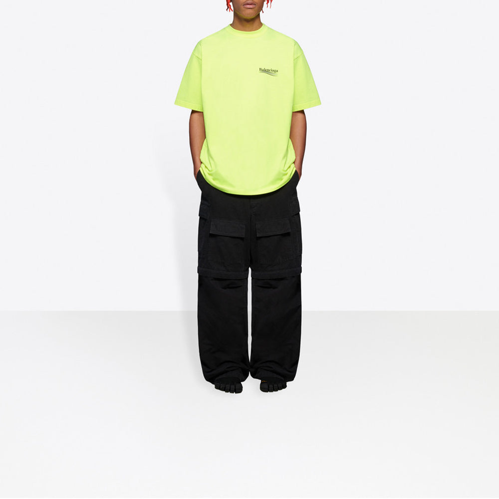 Men's Balenciaga Logo Printing Short Sleeve Yellow 641675TJVF77110