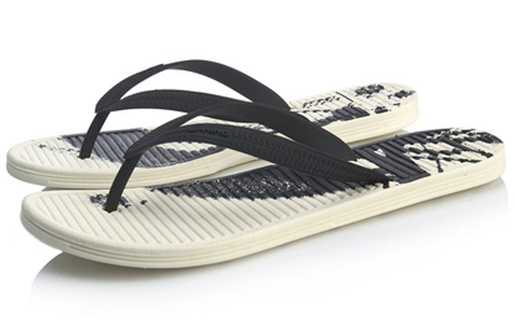 Li-Ning Stylish Black White Unisex Slippers AGAP021-1