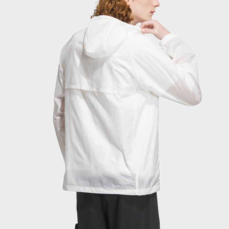 adidas Hooded Windbreaker Jacket 'White' IA1784