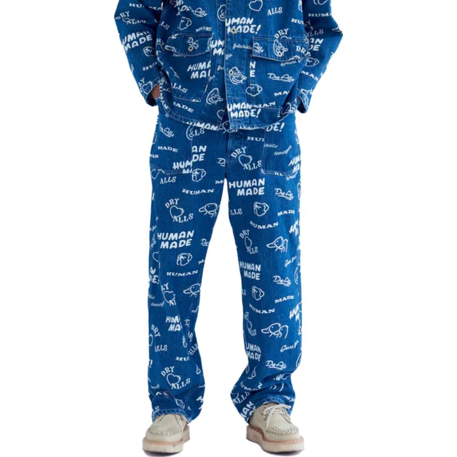 HUMAN MADE Printed Denim Baggy Jeans 'Indigo' HM26PT010
