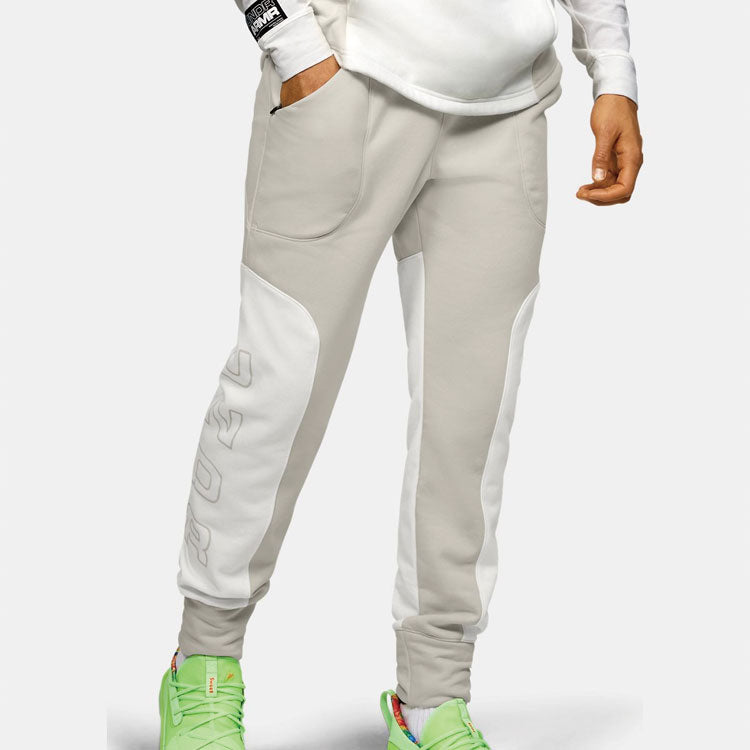 Under Armour Moments Fleece Basketball Pants 'Grey White' 1351339-110