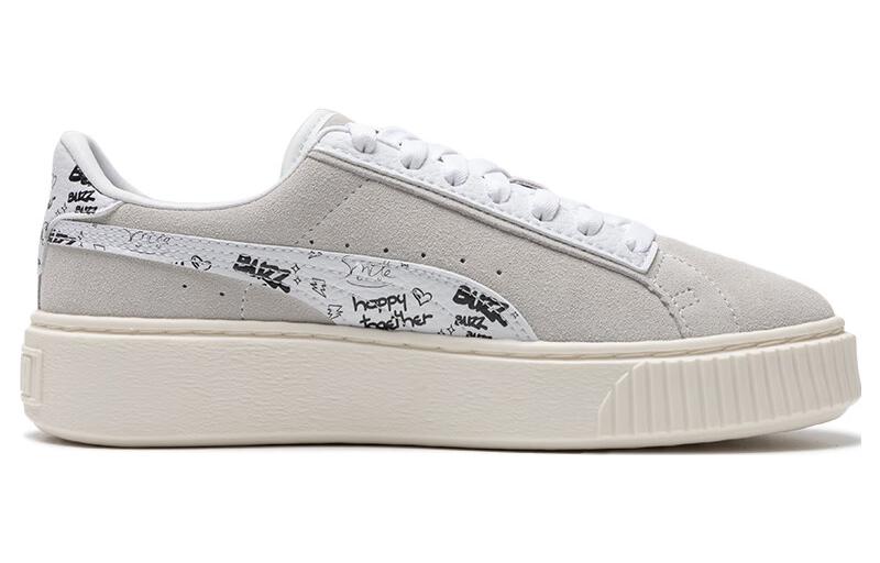 (WMNS) PUMA Suede Platform Draw 'Grey White' 395904-02