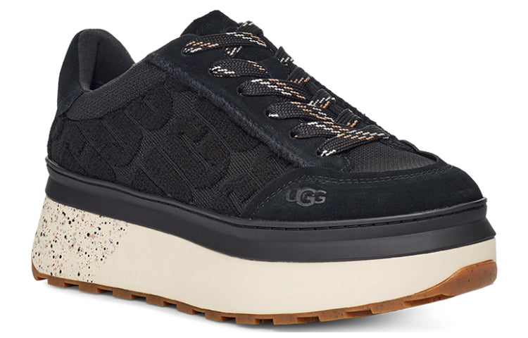(WMNS) UGG Marin Lace Logo Sneaker 'Black' 1125025-BLK