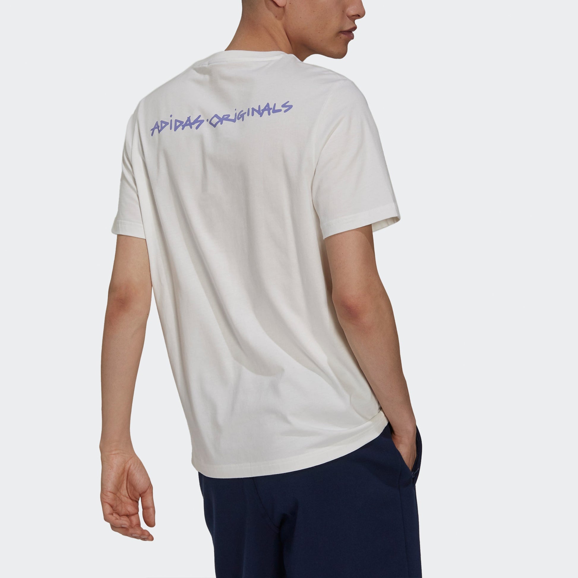 adidas originals 5 Dino Tee Casual Sports Cartoon Printing Round Neck Short Sleeve White H13478