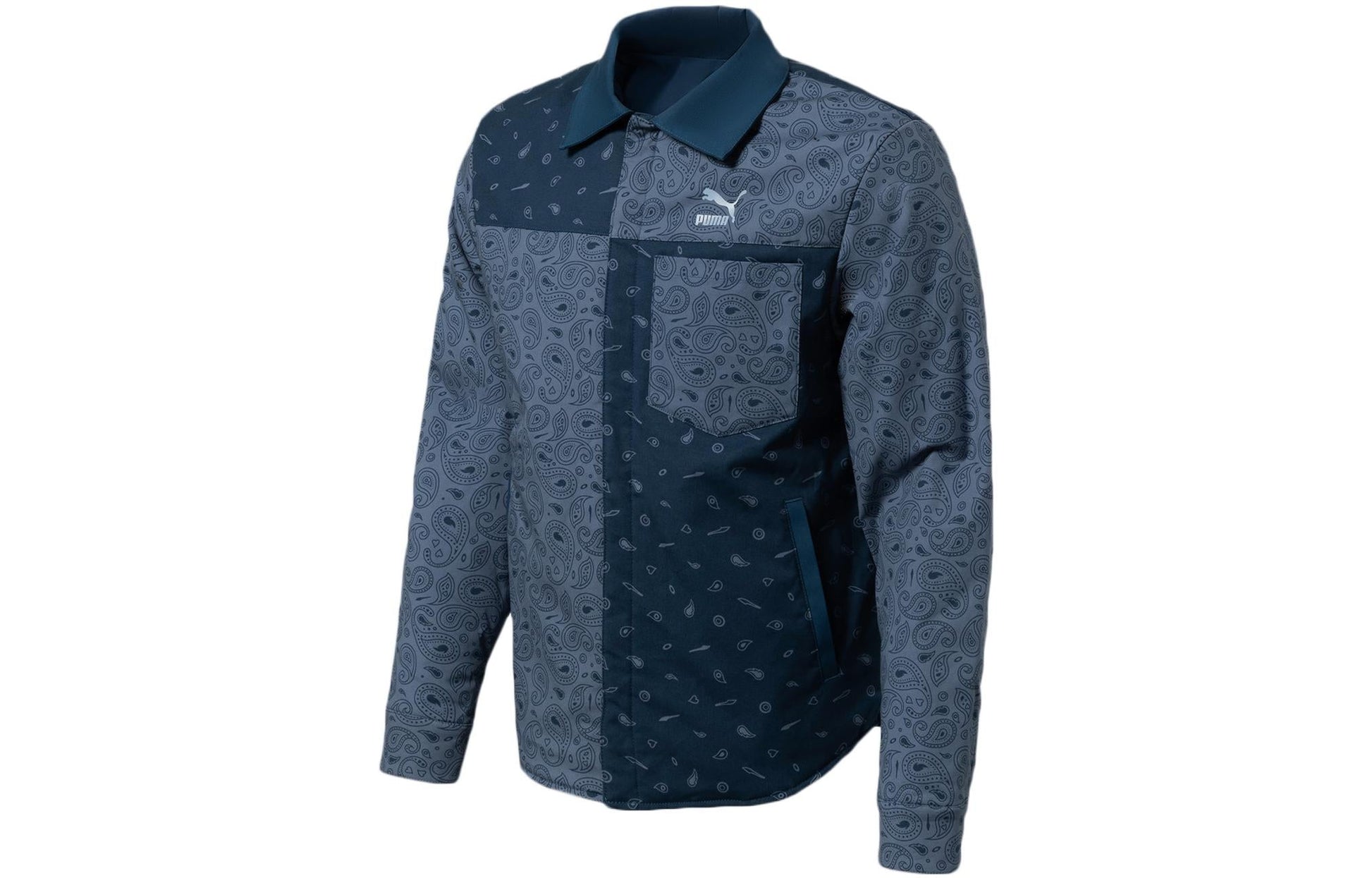 PUMA Paisley Woven Reversible Shacke Shirt 'Blue Grey Black' 534972-64