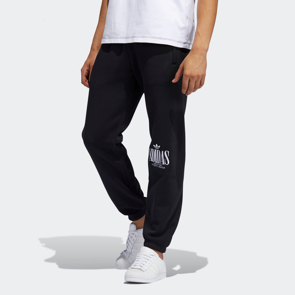 Men's adidas originals Running Casual Sports Bundle Feet Long Pants/Trousers Black H32328