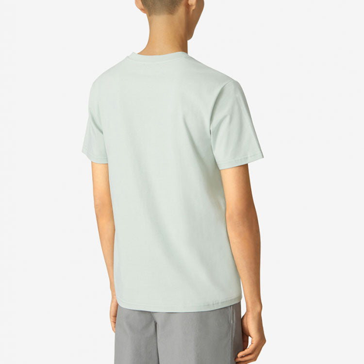 Men's KENZO SS21 Tiger Head Printing Round Neck Short Sleeve Gray Green FB55TS0204SF-61