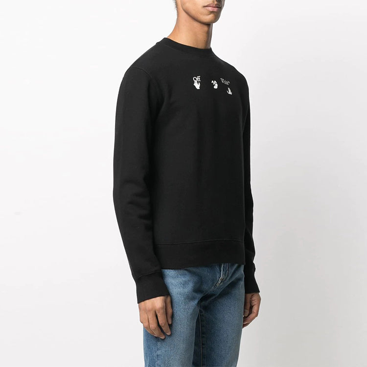 Off-White SS21 Peace Worldwide Logo Round Neck Pullover Black OMBA025R21FLE0071055