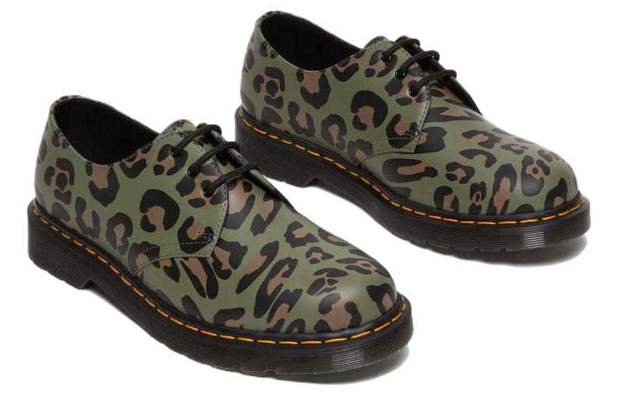 Dr. Martens 1461 Distorted Leopard Print Oxford Shoes 'Khaki Green' 27686384