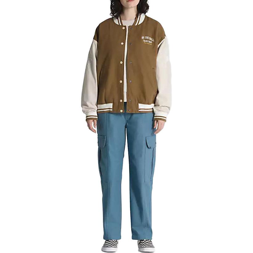 (WMNS) Vans Music Lovers Club Bomber Jacket 'Brown Beige' VN0007580E0
