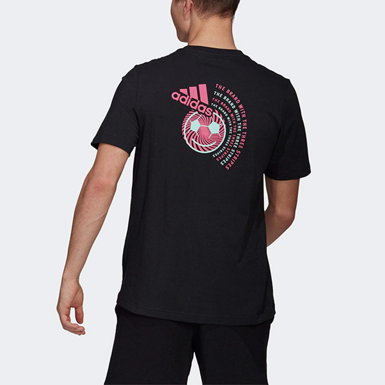 adidas Casual Sports Round Neck Breathable Short Sleeve Black GL3694