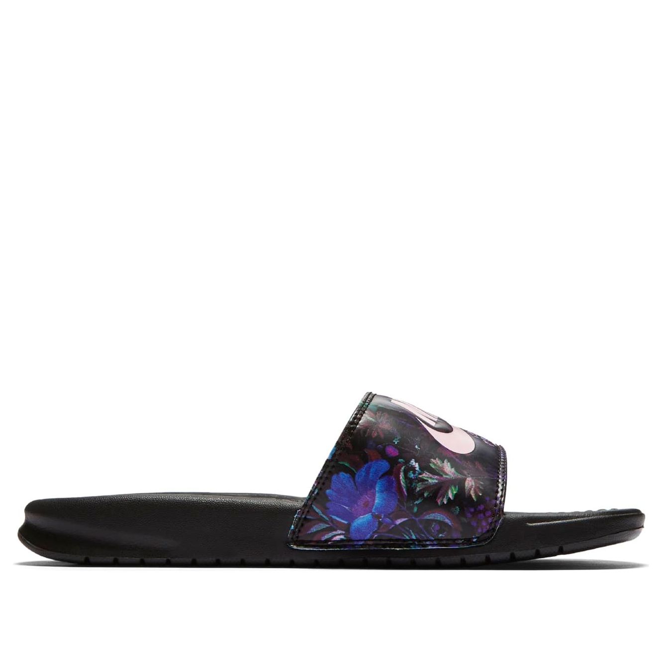 (WMNS) Nike Benassi JDI Print Floral (W) 'Black Purple' 618919-009