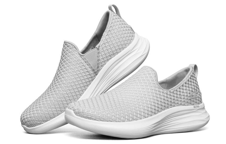 (WMNS) Skechers You Wave Running Shoes Gray/White 132000-GRY