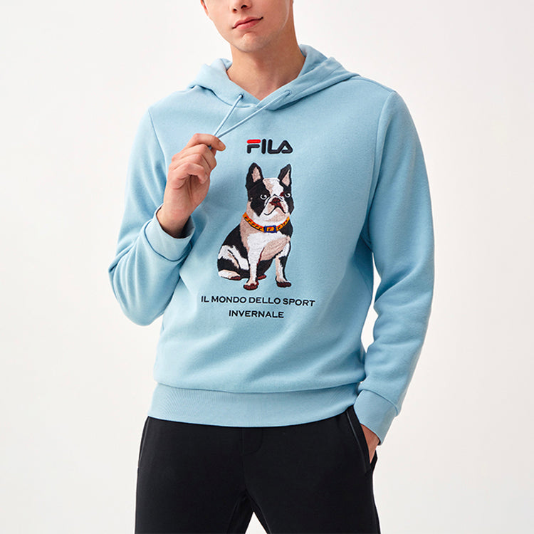Men's FILA Sports Knit Hooded Long Sleeves Blue F11M048216F-LB