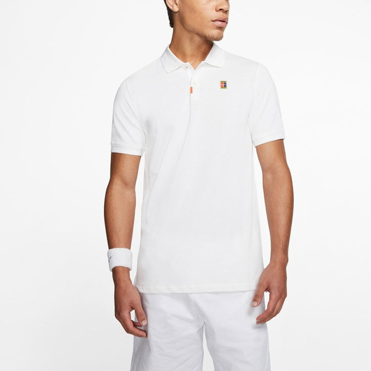 Nike Slim Fit Breathable Solid Color Casual Short Sleeve Polo Shirt White BQ4462-100