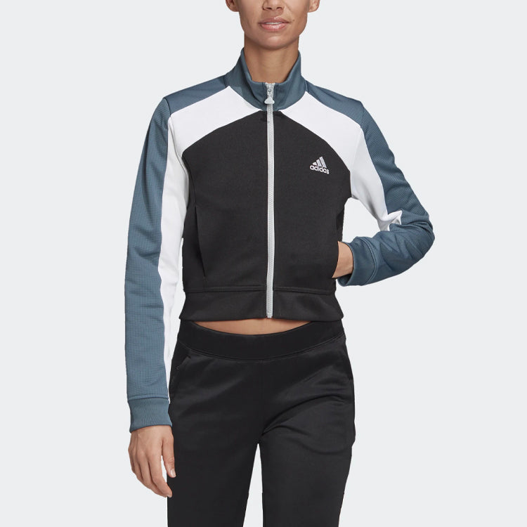 (WMNS) adidas Tracktop Sports Short Jacket Colorblock GG6719