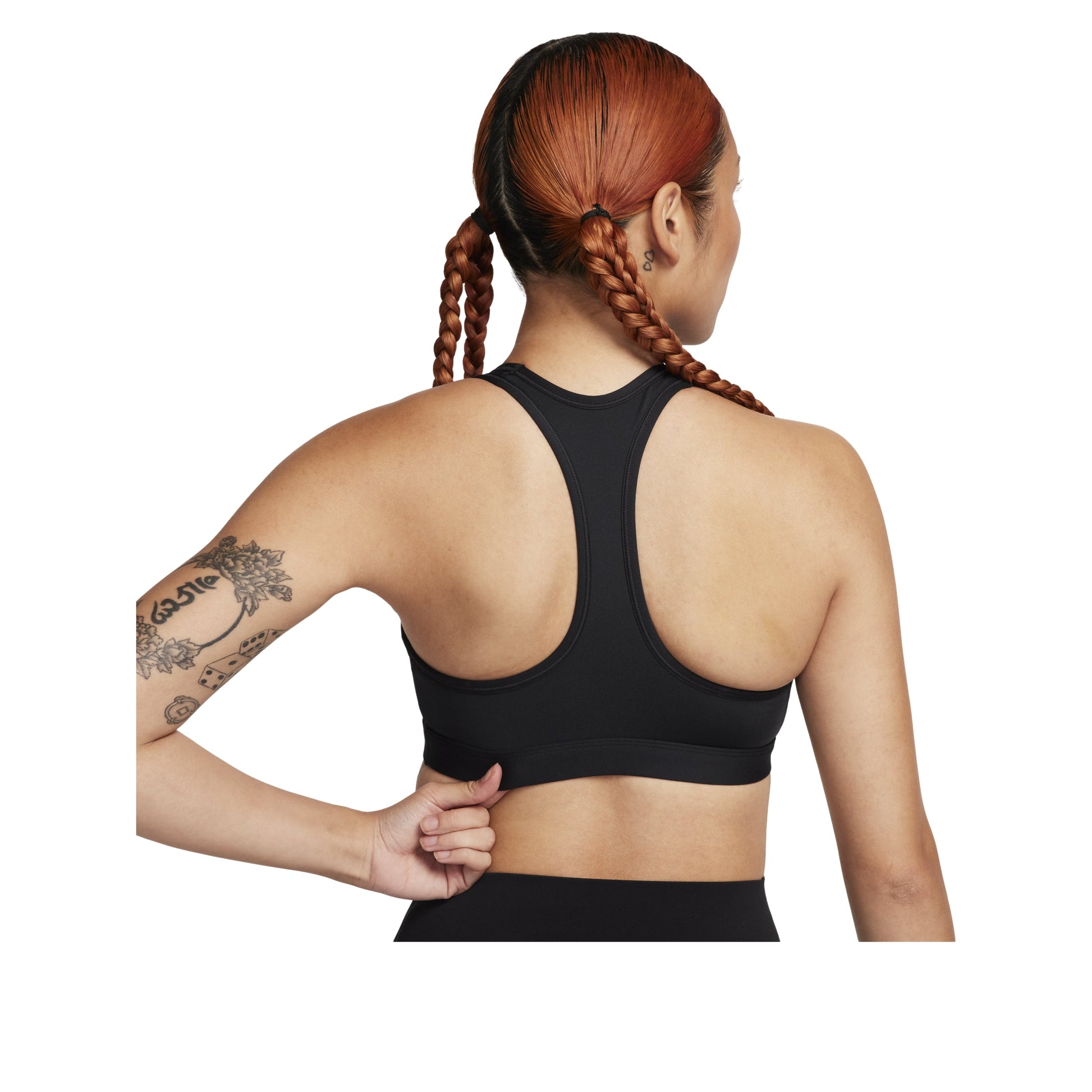 (WMNS) Nike Swoosh Medium-Support Sports Bra 'Black White' FB4081-010
