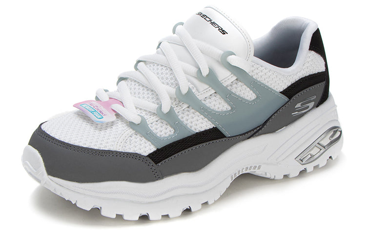 (WMNS) Skechers D'Lites Low-Top Daddy Shoes White/Grey 66666253-BKW