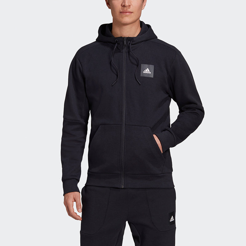 adidas Mhs Fz Sta Sports Hooded Knitted Jacket 'Black' FR7158