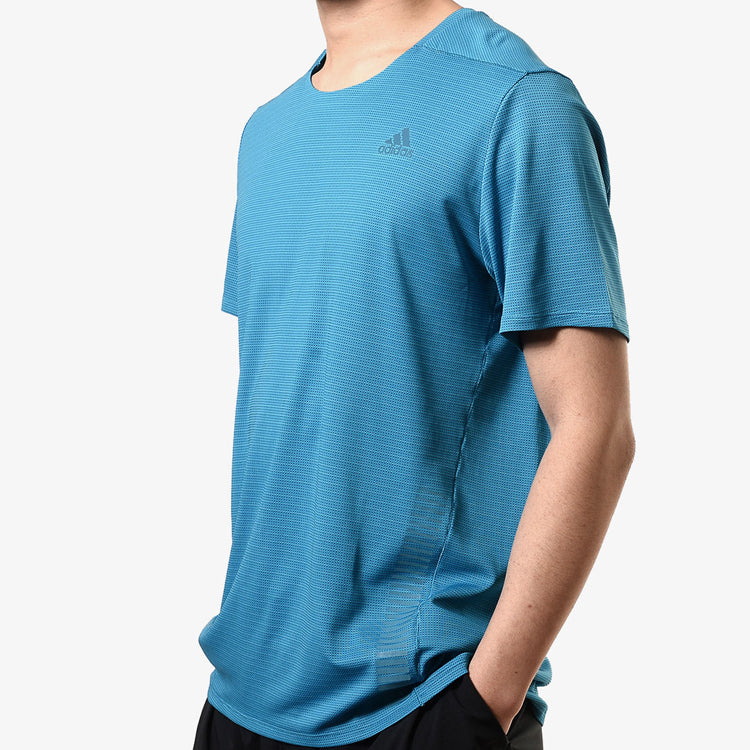 adidas Running Sports Round Neck Short Sleeve Blue FJ1149
