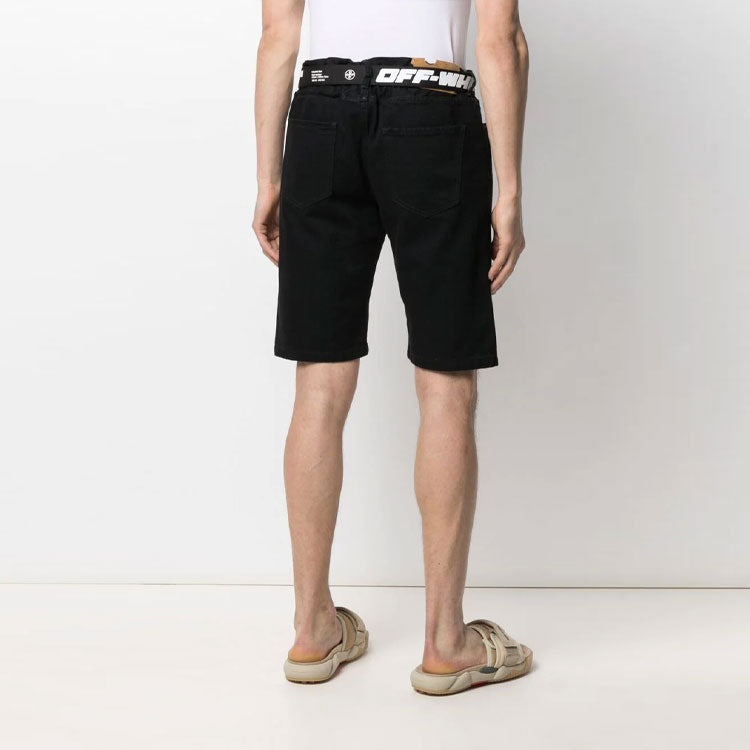 Off-White Men's SS21 Logo JeansShorts Black OMYC005S21DEN0011001